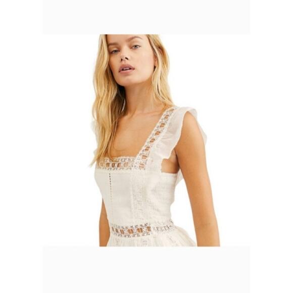 Free People Spring Fling Top In Ivory Lace XS NWT - Picture 4 of 12